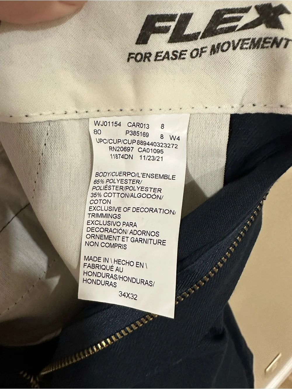 Dickies Men's Navy Straight-Leg Dress Pants 34x32